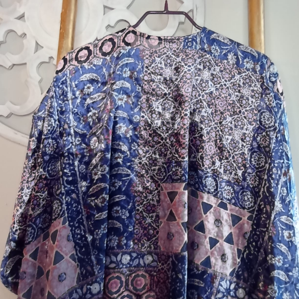 Velvet Sheer Waterfall Shrug - Picture 7 of 15